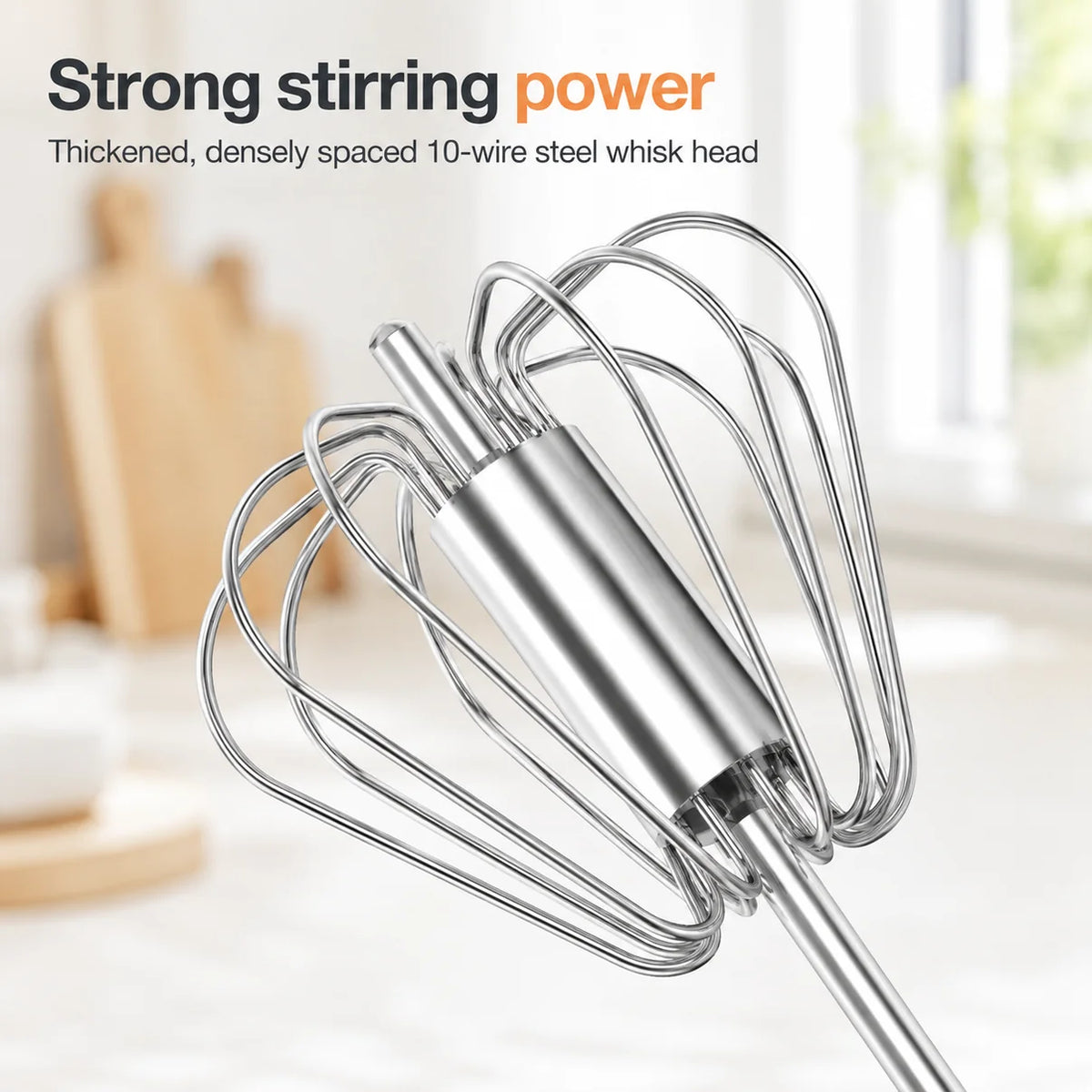 Stainless Steel Rotating Whisk.
