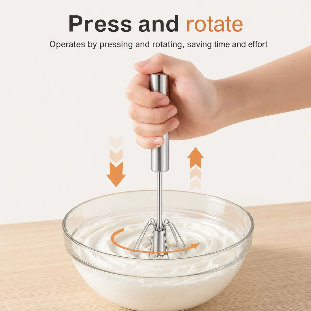 Stainless Steel Rotating Whisk.