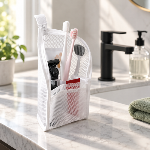Mesh Zipper Travel Toiletry Bag