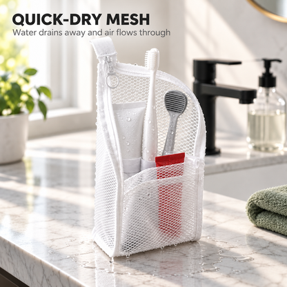 Mesh Zipper Travel Toiletry Bag