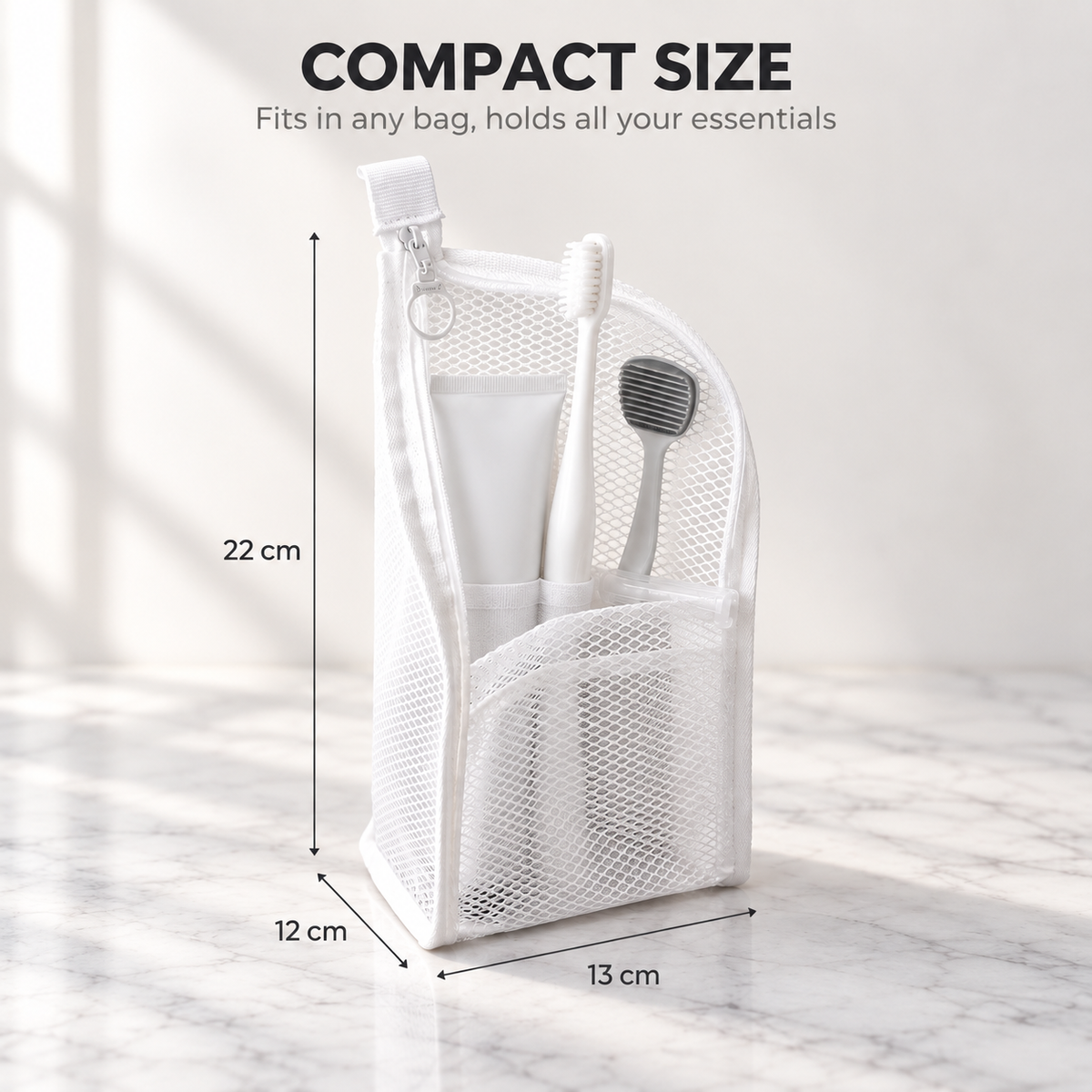 Mesh Zipper Travel Toiletry Bag
