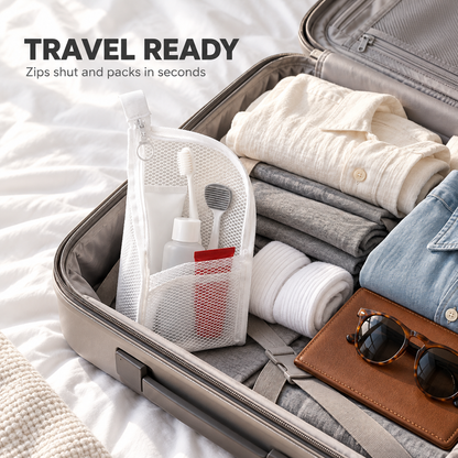 Mesh Zipper Travel Toiletry Bag