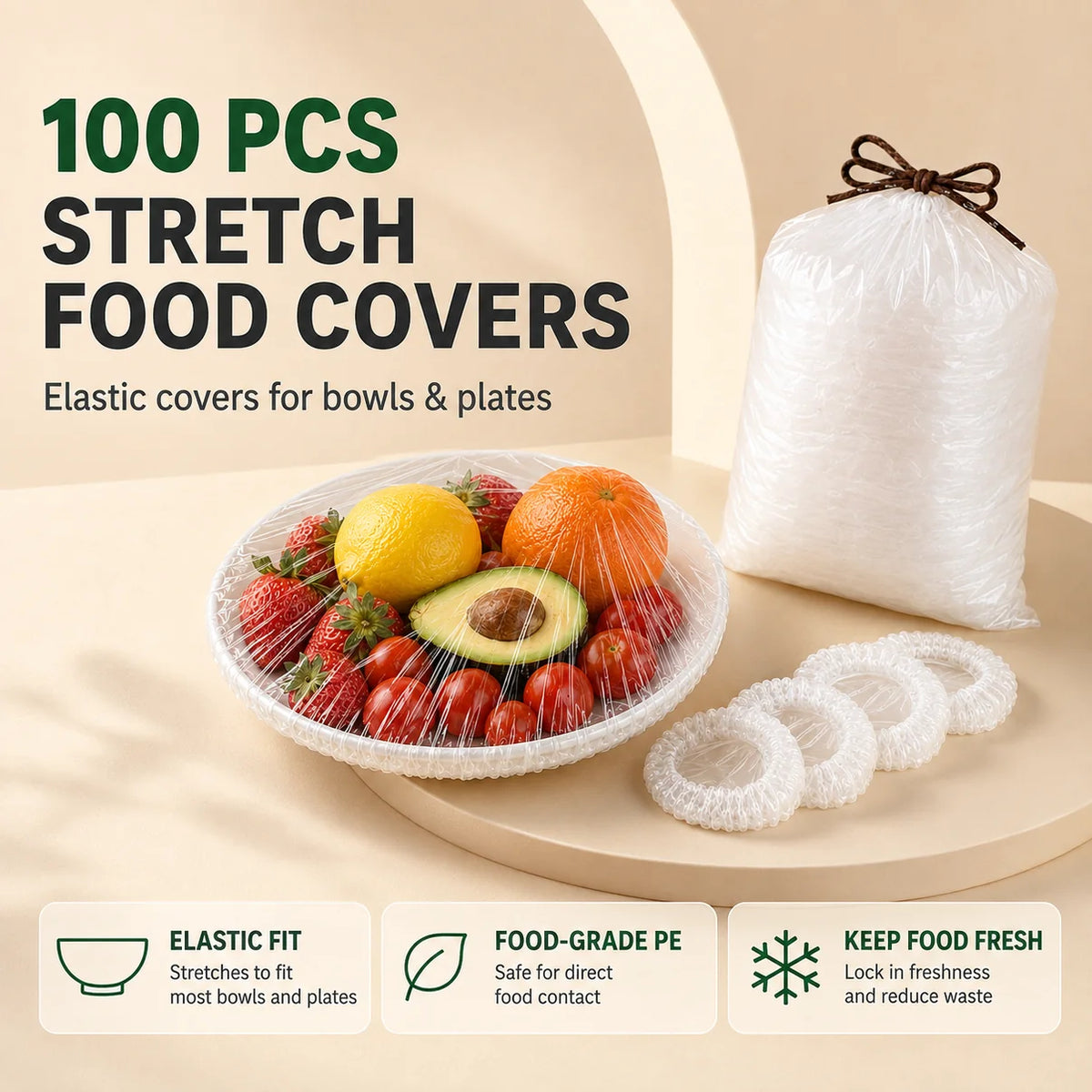 Disposable Stretch Food Covers.