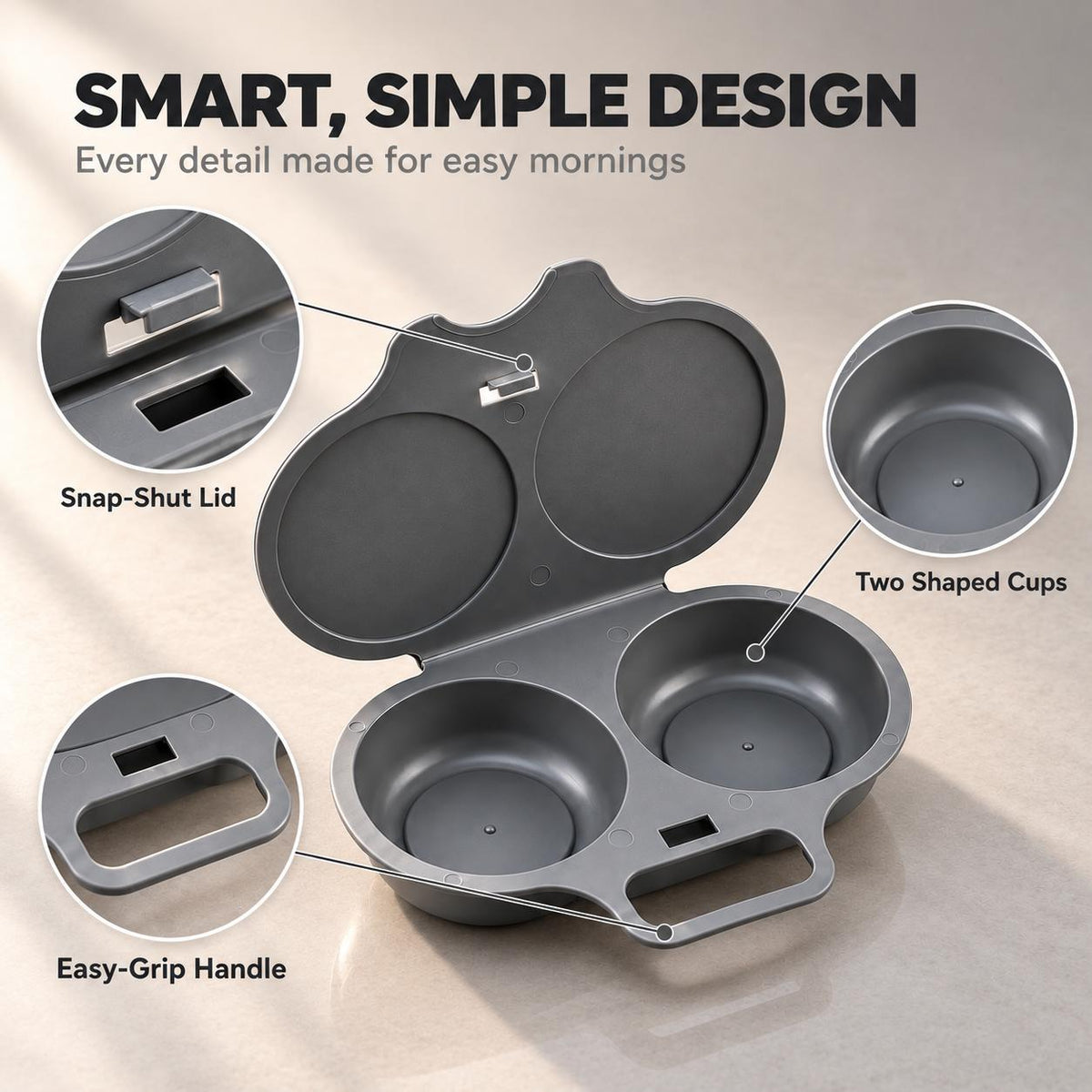 Nonstick Microwave Egg Poacher.